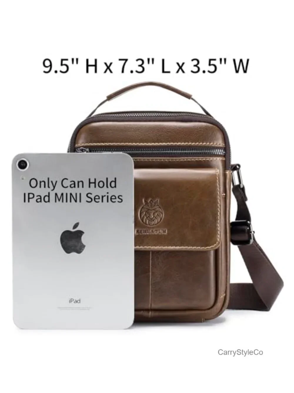 Genuine Leather Small Messenger Bag for Men Crossbody Shoulder Purse